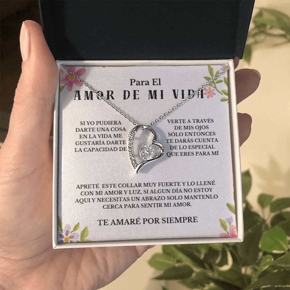 Necklace Gift PARA EL AMOR DE MI VIDA, Message Card Jewelry, Spanish, For My Love Gift