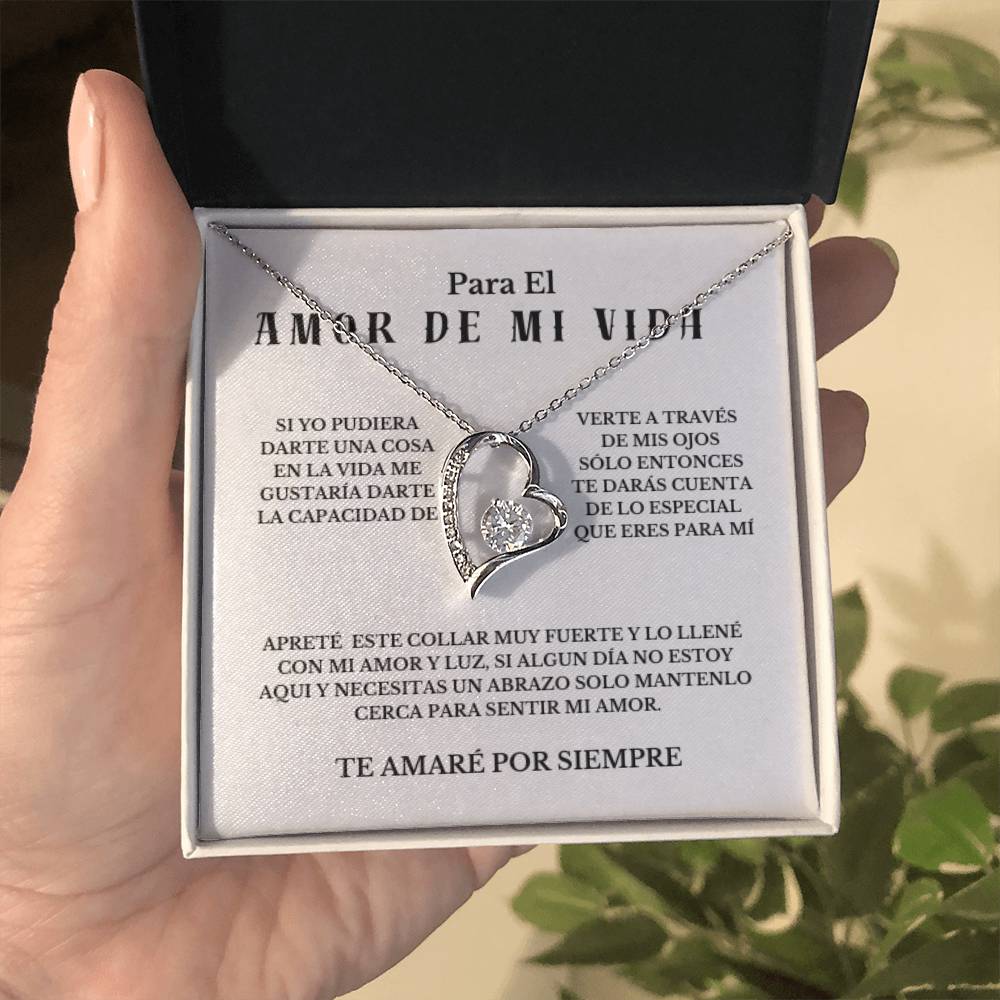 Necklace Gift PARA EL AMOR DE MI VIDA, Message Card Jewelry, Spanish, For My Love Gift