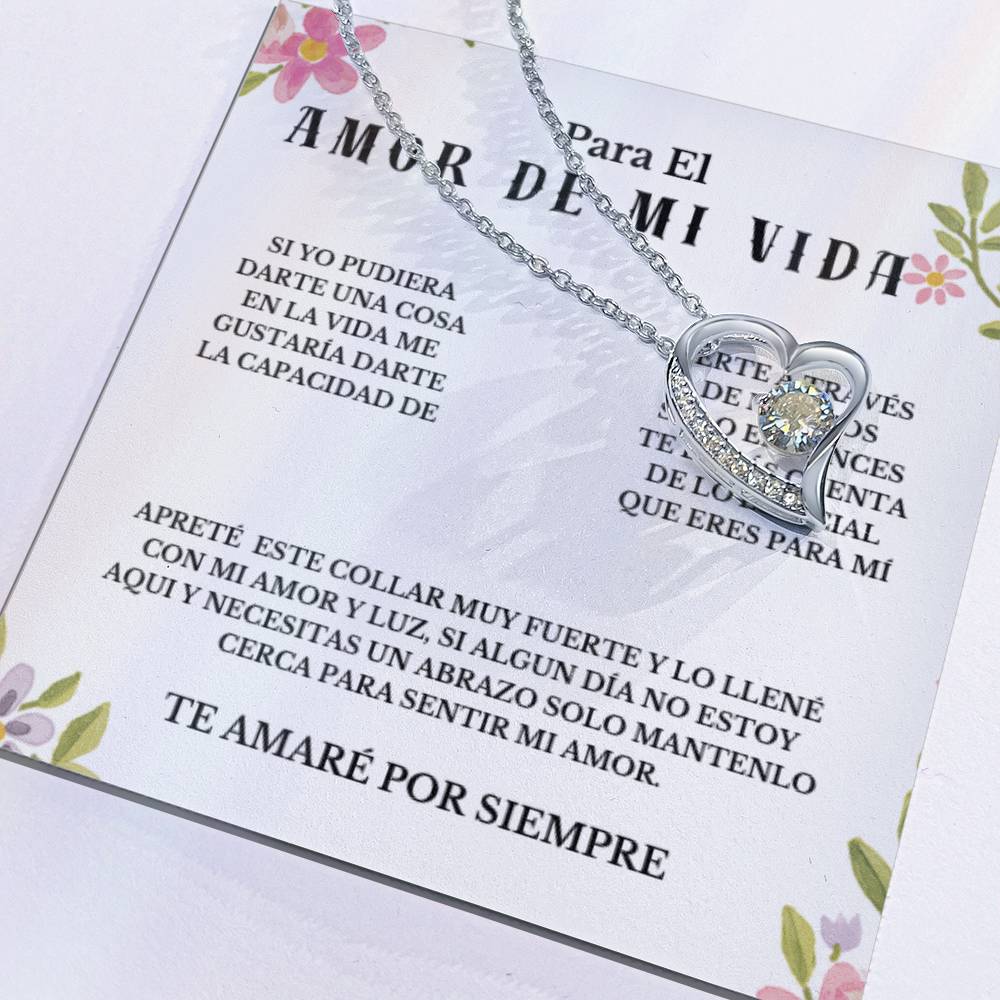 Necklace Gift PARA EL AMOR DE MI VIDA, Message Card Jewelry, Spanish, For My Love Gift