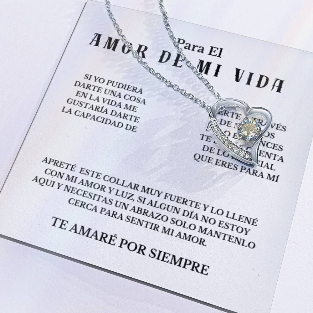 Necklace Gift PARA EL AMOR DE MI VIDA, Message Card Jewelry, Spanish, For My Love Gift