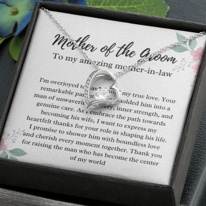 EllePendants Mother Of The Groom Gift From Bride, Mother In Law Gift Wedding Day, From Daughter In Law, Future Mother In Law Gifts Necklace, Forever Love Heart