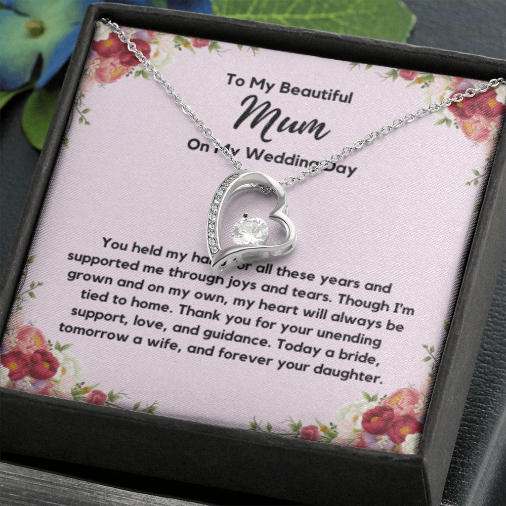 Mum of the Bride Gift from Bride, To My Mum on My Wedding Day, Mum of the Bride Necklace, Wedding Day Gift from Daughter