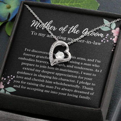 EllePendants Mother Of The Groom Gift From Bride, Mother In Law Gift Wedding Day, From Daughter In Law, Future Mother In Law Gifts Necklace, Forever Love Heart