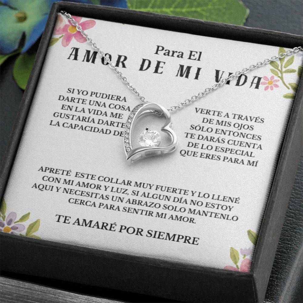 Necklace Gift PARA EL AMOR DE MI VIDA, Message Card Jewelry, Spanish, For My Love Gift