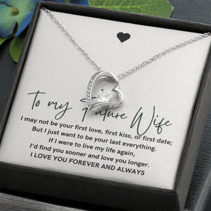 To My Future Wife Forever Love Heart Necklace, Wedding Gift