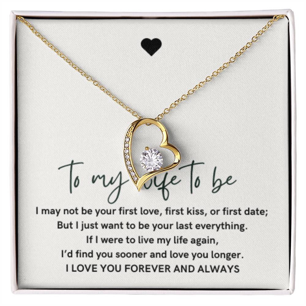 To My Wife to be, Future Wife, Forever Love Heart Necklace, Wedding Gift