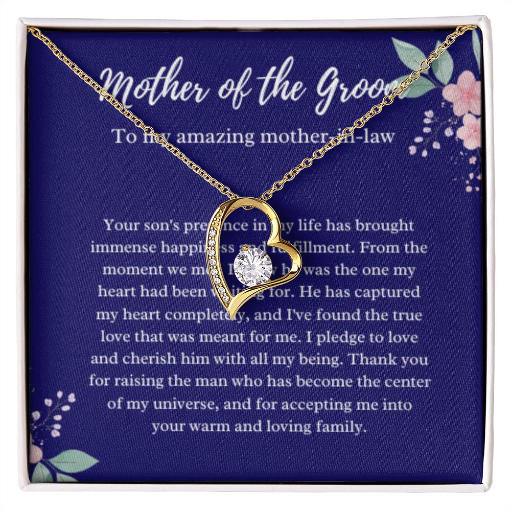 EllePendants Mother Of The Groom Gift From Bride, Mother In Law Gift Wedding Day, From Daughter In Law, Future Mother In Law Gifts Necklace, Forever Love Heart