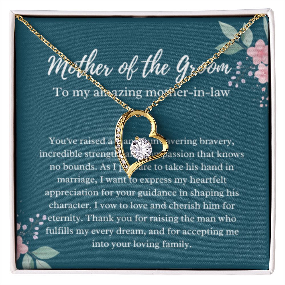 EllePendants Mother Of The Groom Gift From Bride, Mother In Law Gift Wedding Day, From Daughter In Law, Future Mother In Law Gifts Necklace, Forever Love Heart