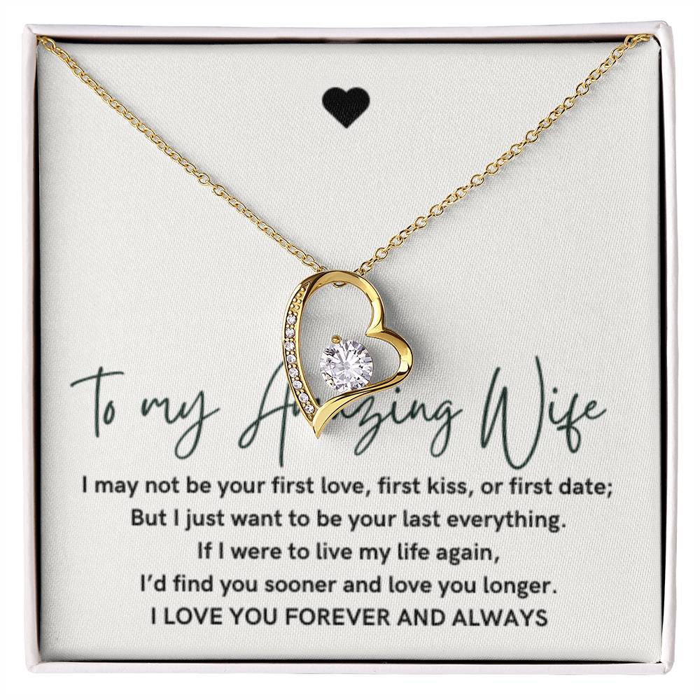 To My Amazing Wife, Forever Love Heart Necklace, Wedding Gift