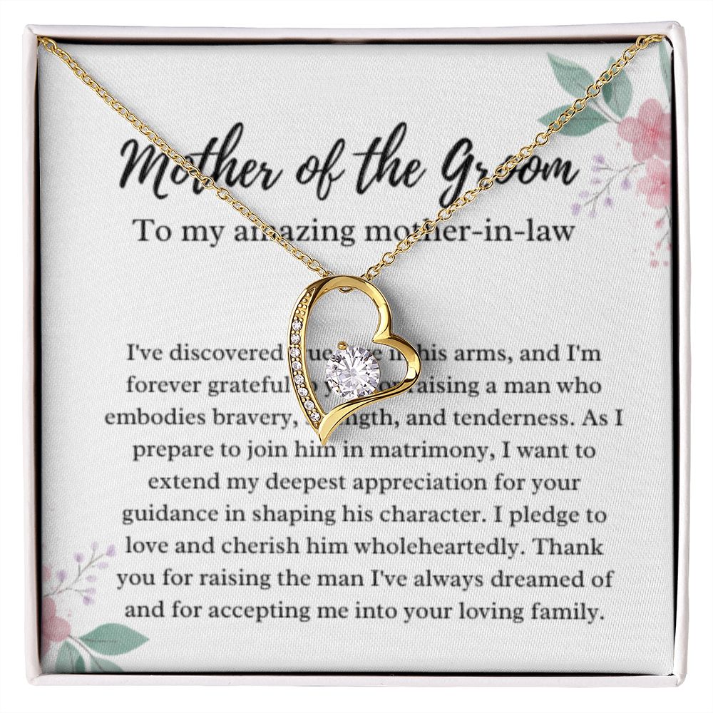 EllePendants Mother Of The Groom Gift From Bride, Mother In Law Gift Wedding Day, From Daughter In Law, Future Mother In Law Gifts Necklace, Forever Love Heart