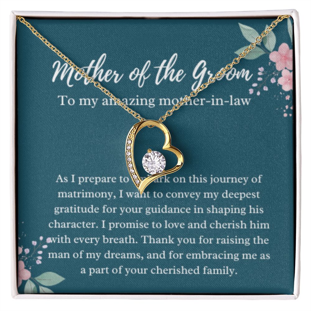 EllePendants Mother Of The Groom Gift From Bride, Mother In Law Gift Wedding Day, From Daughter In Law, Future Mother In Law Gifts Necklace, Forever Love Heart