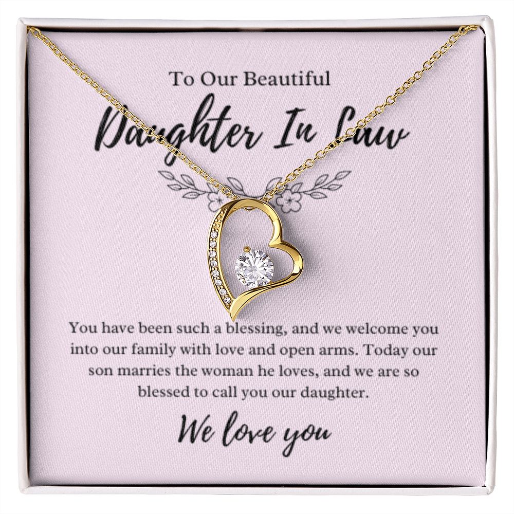 To Our Daughter-In-Law Gift On Wedding Day, Future Daughter In Law Rehearsal Dinner Gift For Bride From Mother & Father In Law