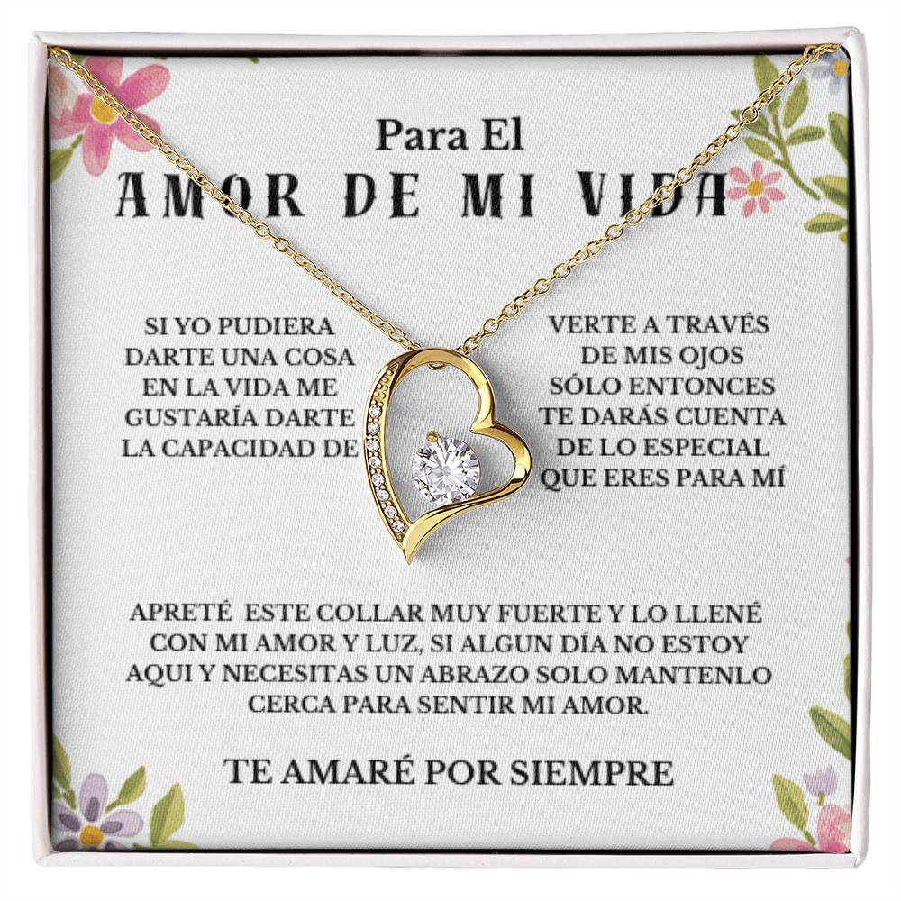 Necklace Gift PARA EL AMOR DE MI VIDA, Message Card Jewelry, Spanish, For My Love Gift