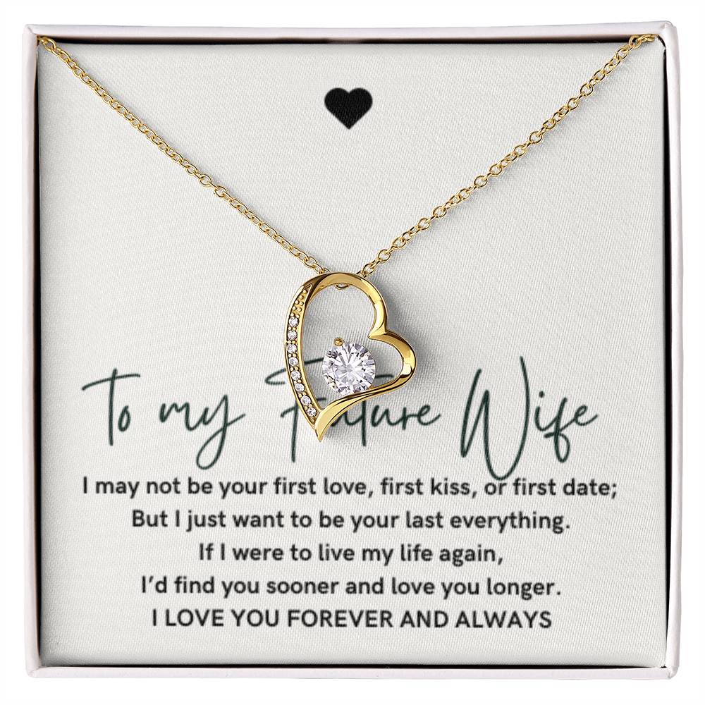 To My Future Wife Forever Love Heart Necklace, Wedding Gift