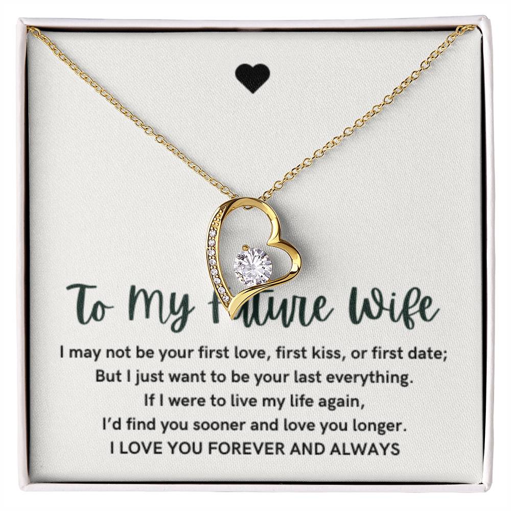 To My Future Wife Forever Love Heart Necklace, Wedding Gift