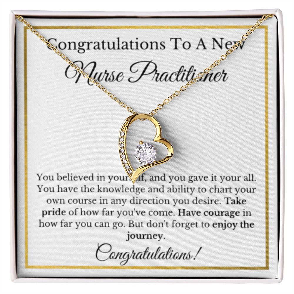 Nurse Practitioner Graduation Gift, Graduation Gift For Nurse Practitioner, New NP Necklace Gift For Future Nurse, Gold FL