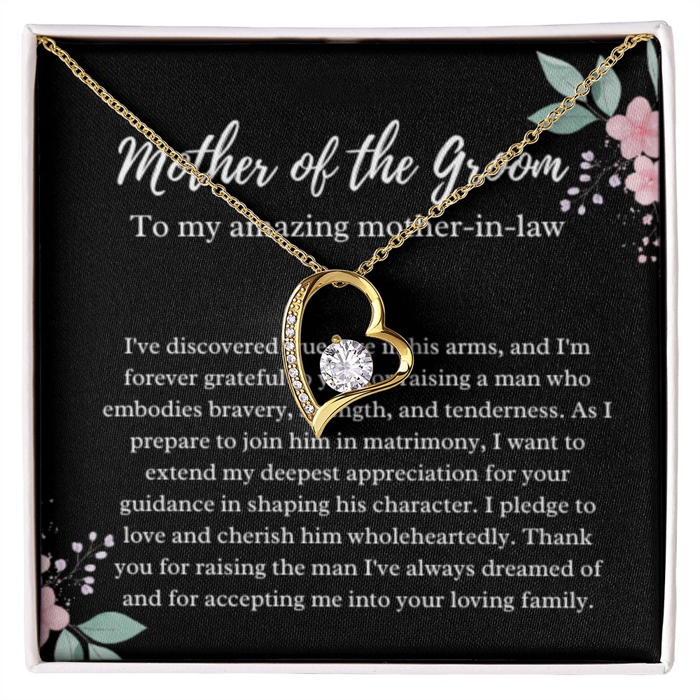 EllePendants Mother Of The Groom Gift From Bride, Mother In Law Gift Wedding Day, From Daughter In Law, Future Mother In Law Gifts Necklace, Forever Love Heart