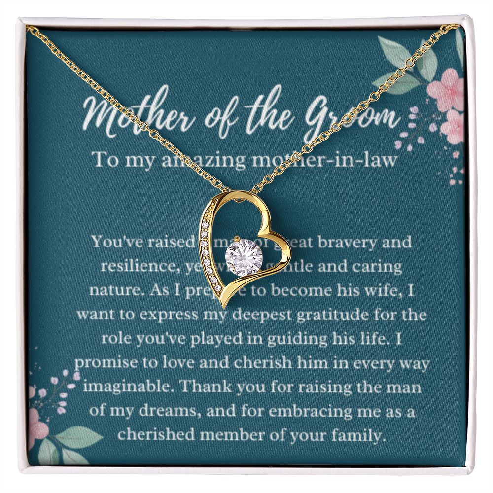 EllePendants Mother Of The Groom Gift From Bride, Mother In Law Gift Wedding Day, From Daughter In Law, Future Mother In Law Gifts Necklace, Forever Love Heart