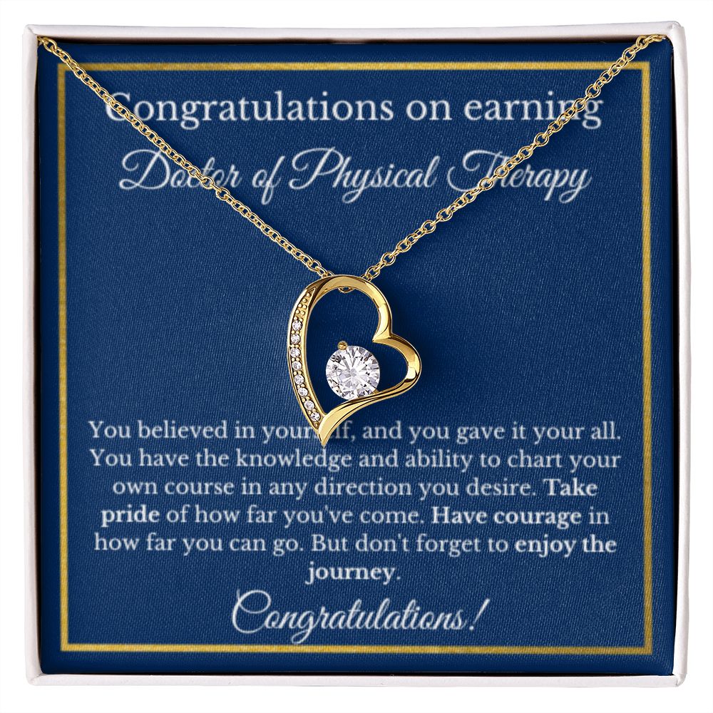 Doctor of Physical Therapy Degree Graduation Gifts, Healthcare Gifts, Masters of Physical Therapy Gold Diamond Necklace