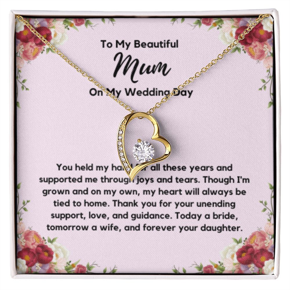 Mum of the Bride Gift from Bride, To My Mum on My Wedding Day, Mum of the Bride Necklace, Wedding Day Gift from Daughter