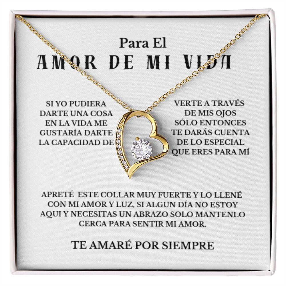 Necklace Gift PARA EL AMOR DE MI VIDA, Message Card Jewelry, Spanish, For My Love Gift