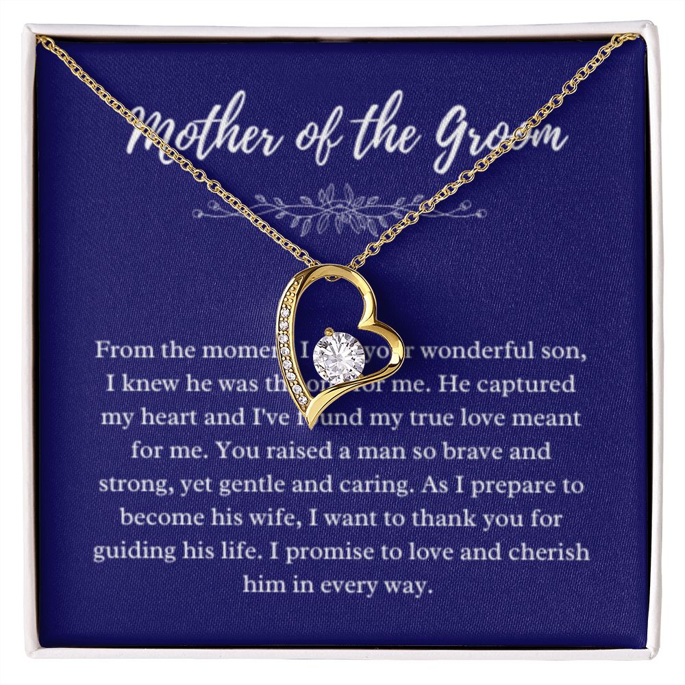 EllePendants Mother Of The Groom Gift From Bride, Mother In Law Gift Wedding Day, From Daughter In Law, Future Mother In Law Gifts Necklace, Forever Love Heart