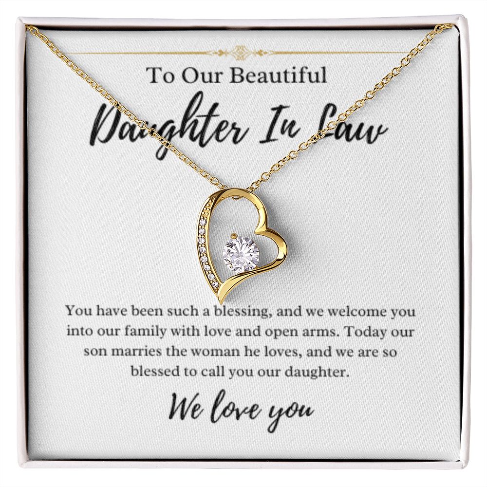 To Our Daughter-In-Law Gift On Wedding Day, Future Daughter In Law Rehearsal Dinner Gift For Bride From Mother & Father In Law