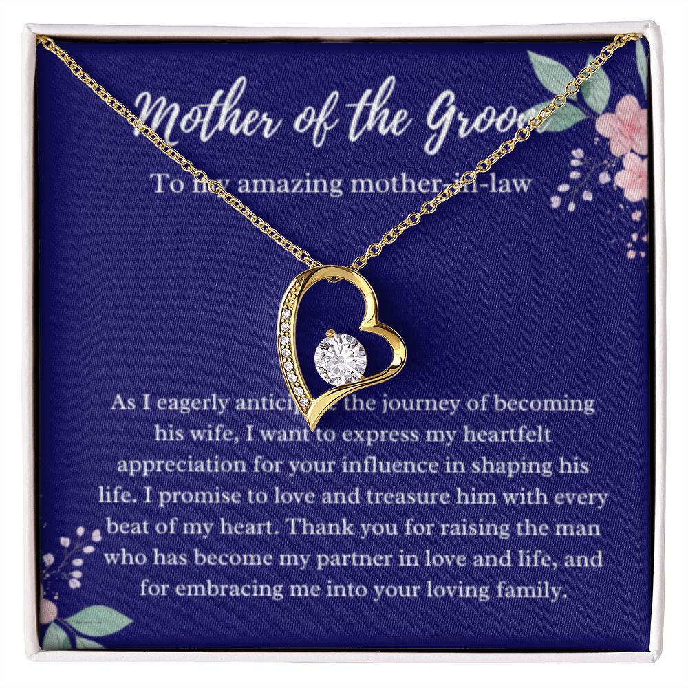 EllePendants Mother Of The Groom Gift From Bride, Mother In Law Gift Wedding Day, From Daughter In Law, Future Mother In Law Gifts Necklace, Forever Love Heart