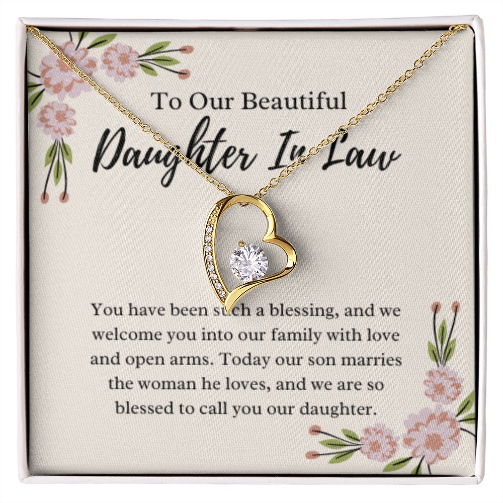 To Our Daughter-In-Law Gift On Wedding Day, Future Daughter In Law Rehearsal Dinner Gift For Bride From Mother & Father In Law