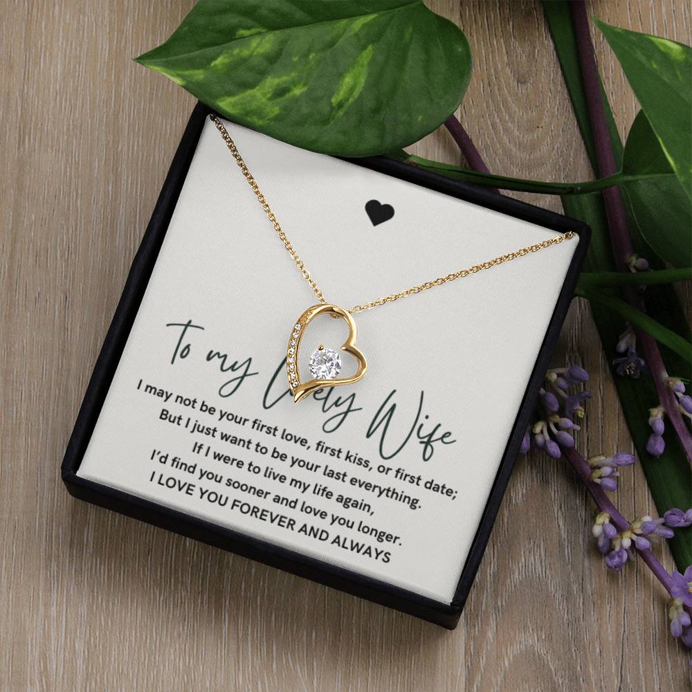 To My Lovely Wife, Forever Love Heart Necklace, Wedding Gift