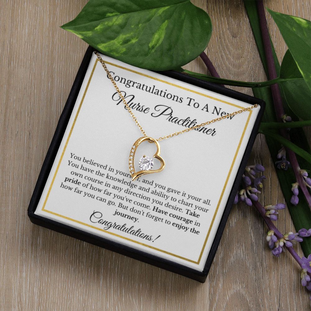 Nurse Practitioner Graduation Gift, Graduation Gift For Nurse Practitioner, New NP Necklace Gift For Future Nurse, Gold FL