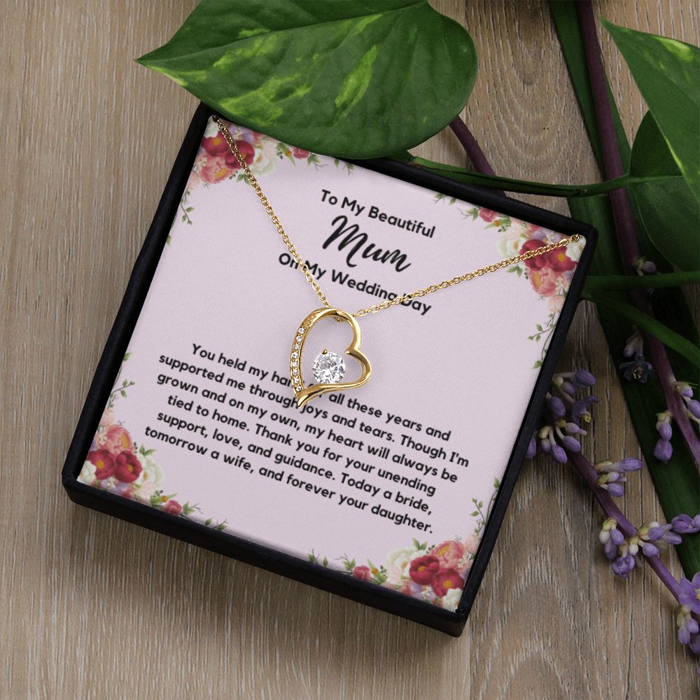 Mum of the Bride Gift from Bride, To My Mum on My Wedding Day, Mum of the Bride Necklace, Wedding Day Gift from Daughter