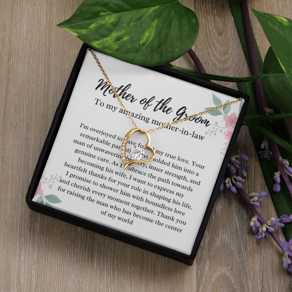 EllePendants Mother Of The Groom Gift From Bride, Mother In Law Gift Wedding Day, From Daughter In Law, Future Mother In Law Gifts Necklace, Forever Love Heart