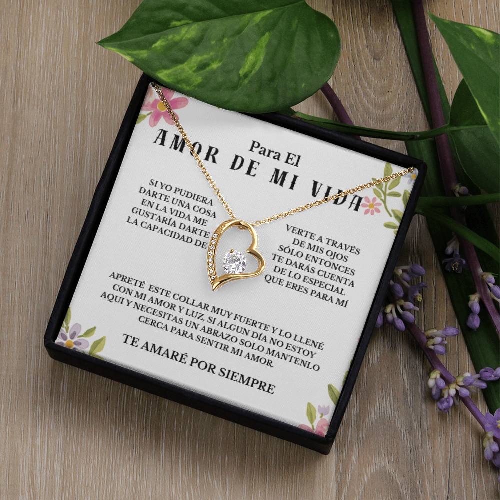 Necklace Gift PARA EL AMOR DE MI VIDA, Message Card Jewelry, Spanish, For My Love Gift