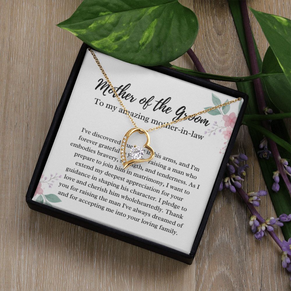 EllePendants Mother Of The Groom Gift From Bride, Mother In Law Gift Wedding Day, From Daughter In Law, Future Mother In Law Gifts Necklace, Forever Love Heart