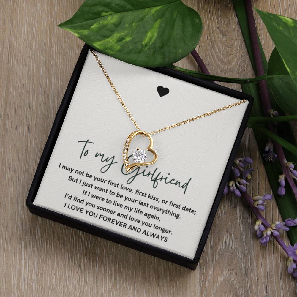 To My Girlfriend Forever Love Heart Necklace, Anniversary Gift