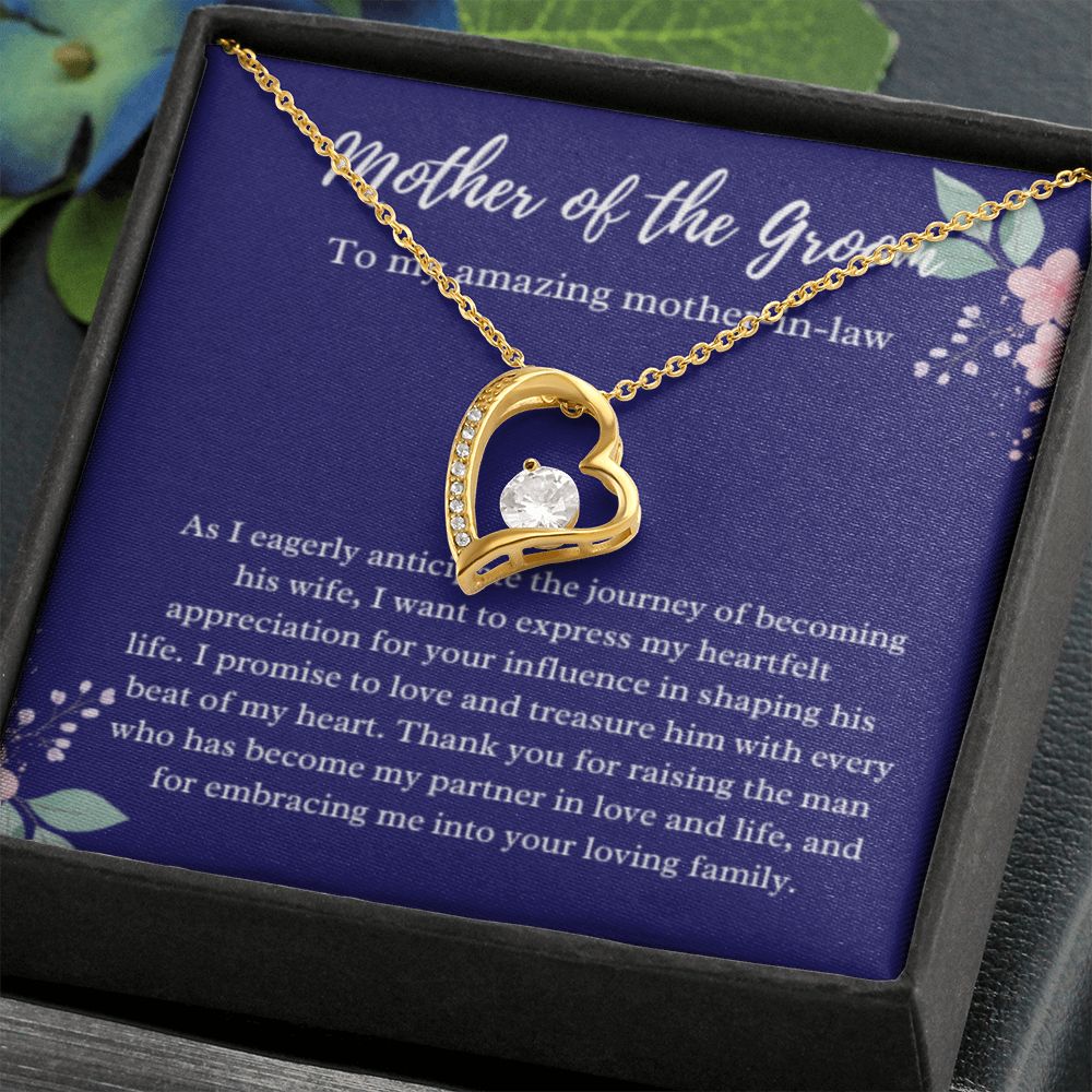 EllePendants Mother Of The Groom Gift From Bride, Mother In Law Gift Wedding Day, From Daughter In Law, Future Mother In Law Gifts Necklace, Forever Love Heart