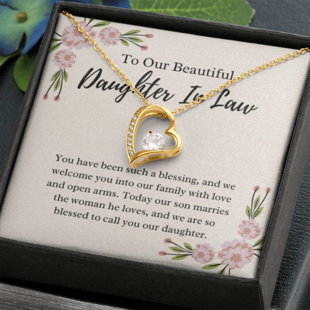 To Our Daughter-In-Law Gift On Wedding Day, Future Daughter In Law Rehearsal Dinner Gift For Bride From Mother & Father In Law