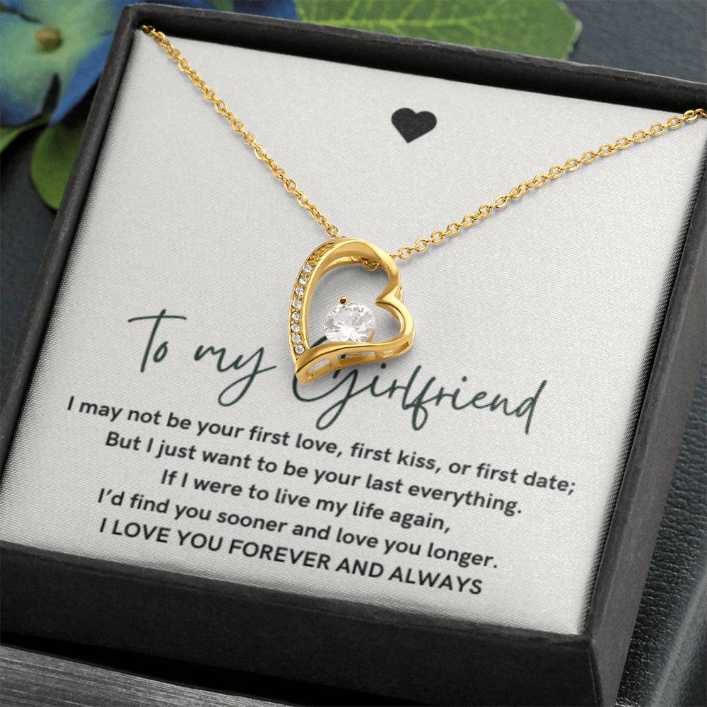 To My Girlfriend Forever Love Heart Necklace, Anniversary Gift