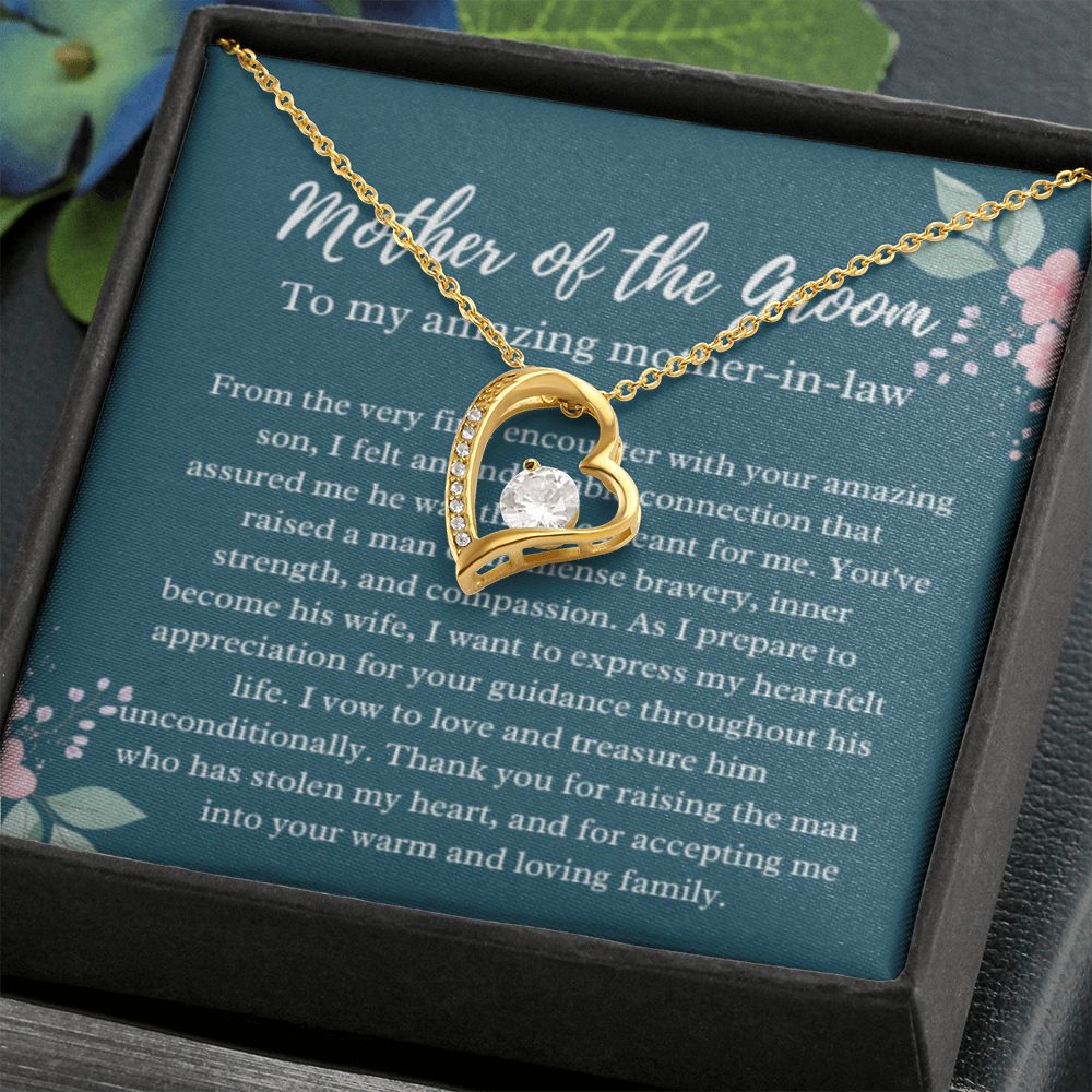 EllePendants Mother Of The Groom Gift From Bride, Mother In Law Gift Wedding Day, From Daughter In Law, Future Mother In Law Gifts Necklace, Forever Love Heart