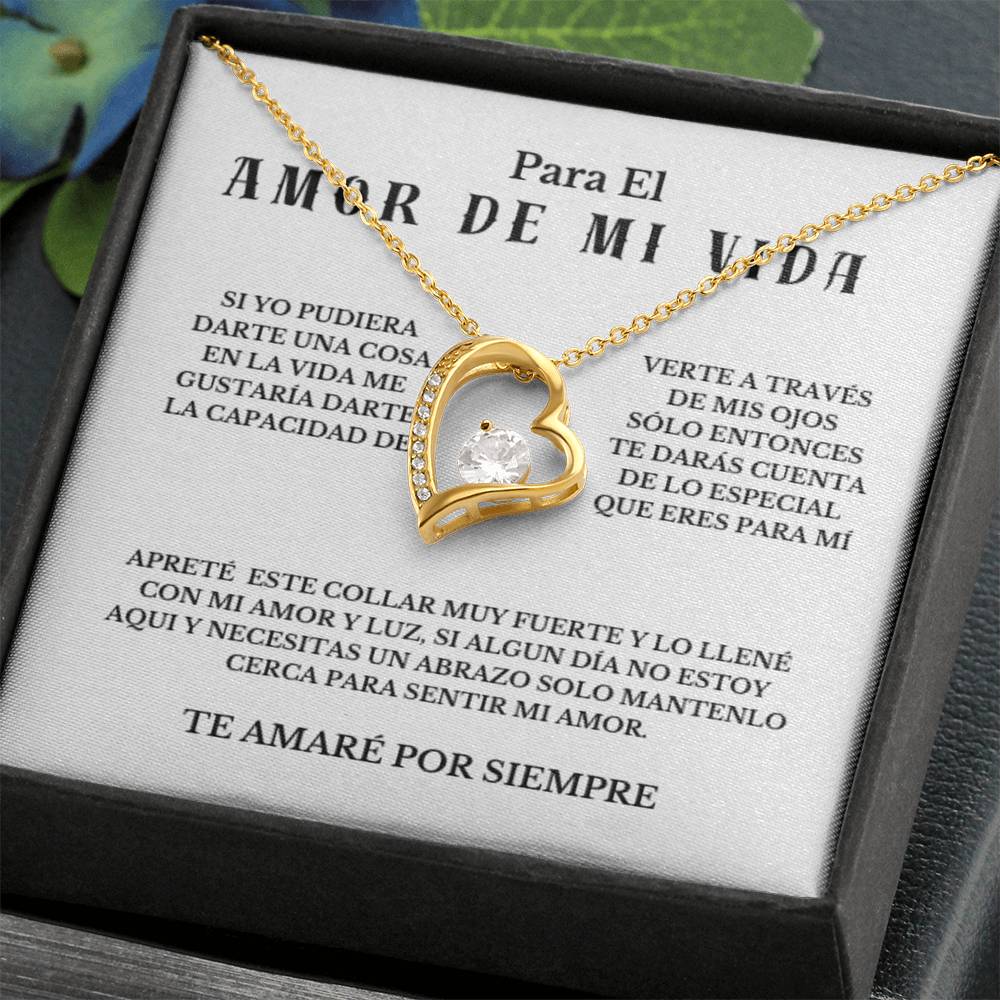 Necklace Gift PARA EL AMOR DE MI VIDA, Message Card Jewelry, Spanish, For My Love Gift