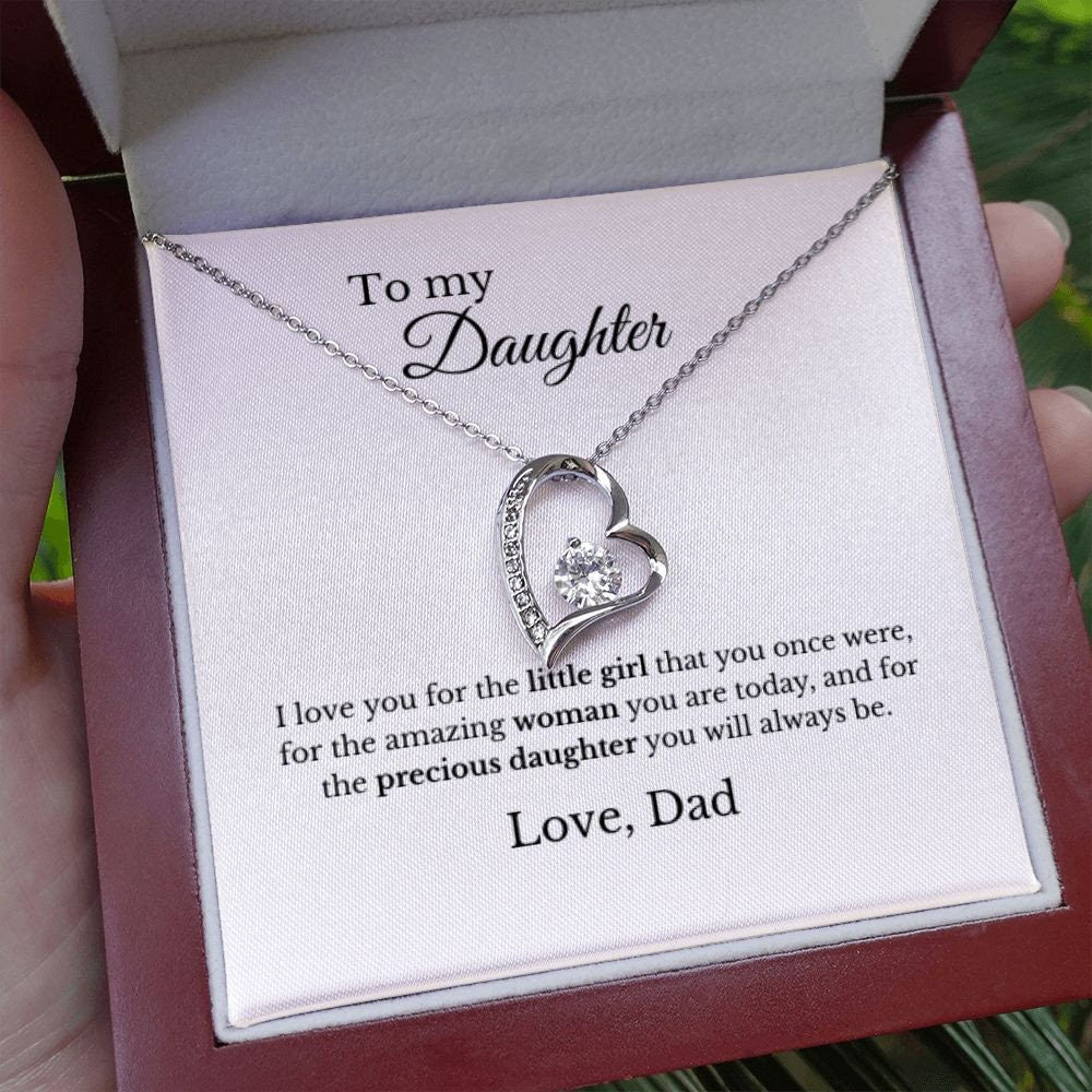 Father Daughter Necklace, Daughter Gift,  Child Message Gift, Daughter Gift, Jewelry for Daughter, Message Card Necklace, Christmas Gift