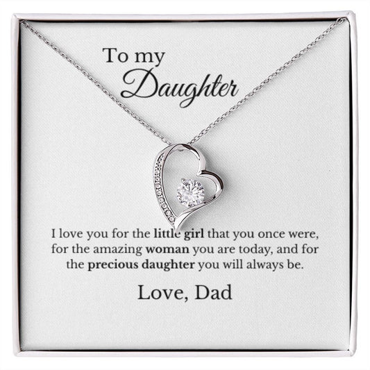 Father Daughter Necklace, Daughter Gift,  Child Message Gift, Daughter Gift, Jewelry for Daughter, Message Card Necklace, Christmas Gift