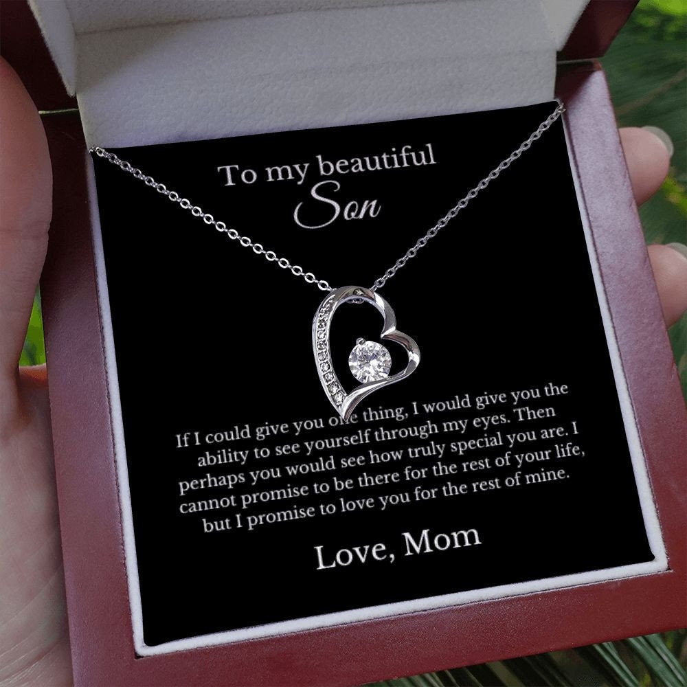 Mother Son Necklace, Son/Mom Gift, Mother's Day Gift, Son/Child Gift, Jewelry for Mom/Son, Message Card Necklace, Christmas Gift