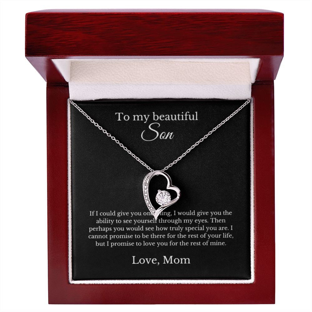 Mother Son Necklace, Son/Mom Gift, Mother's Day Gift, Son/Child Gift, Jewelry for Mom/Son, Message Card Necklace, Christmas Gift