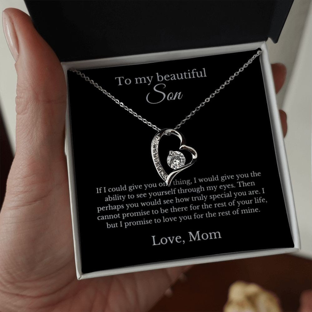 Mother Son Necklace, Son/Mom Gift, Mother's Day Gift, Son/Child Gift, Jewelry for Mom/Son, Message Card Necklace, Christmas Gift