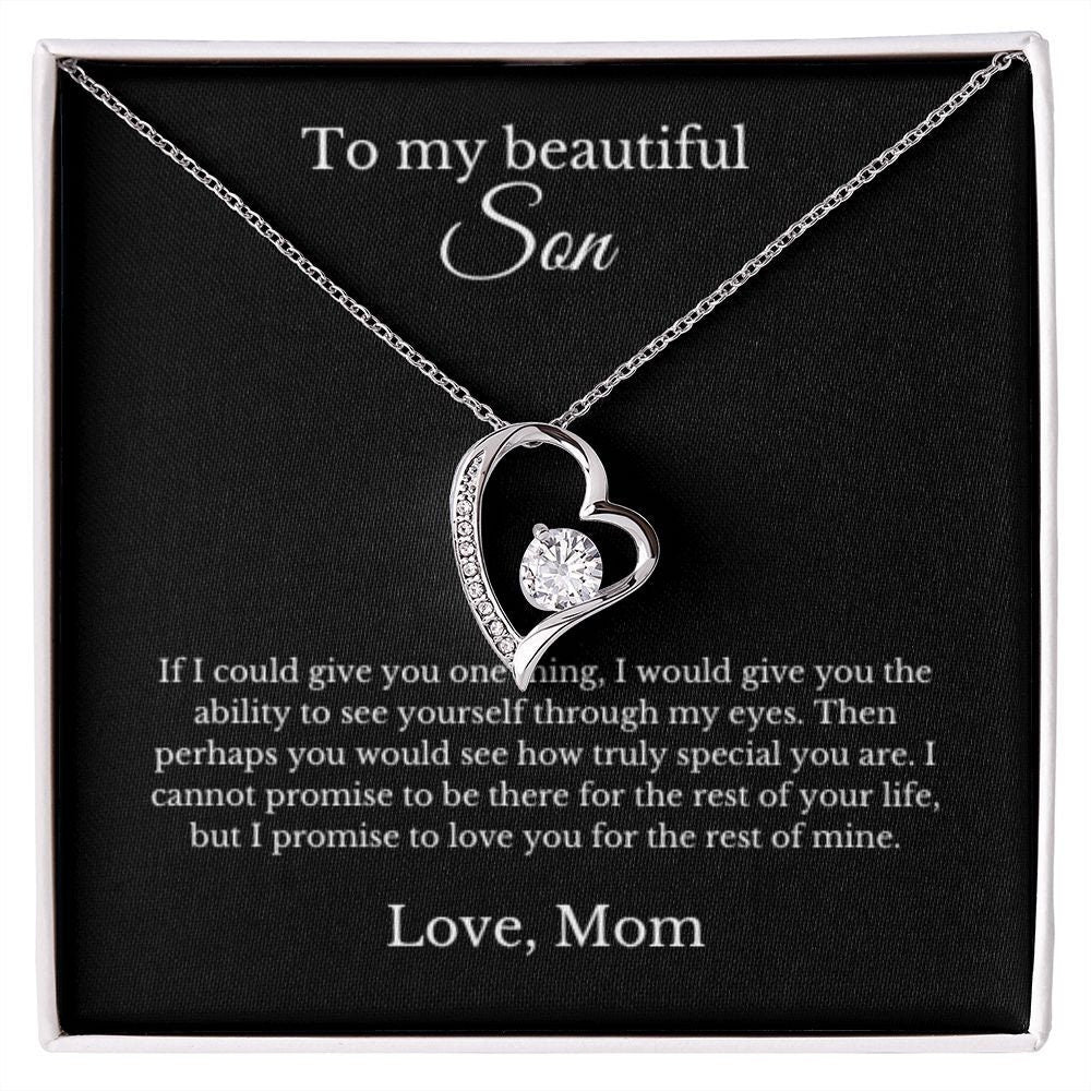 Mother Son Necklace, Son/Mom Gift, Mother's Day Gift, Son/Child Gift, Jewelry for Mom/Son, Message Card Necklace, Christmas Gift