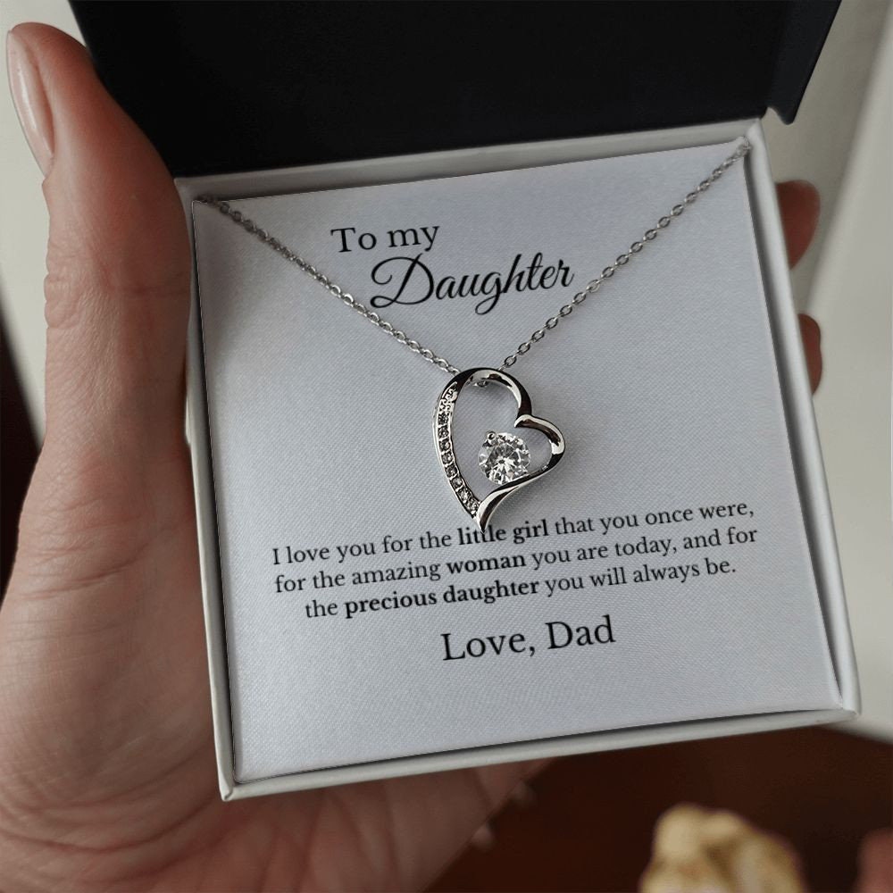 Father Daughter Necklace, Daughter Gift,  Child Message Gift, Daughter Gift, Jewelry for Daughter, Message Card Necklace, Christmas Gift