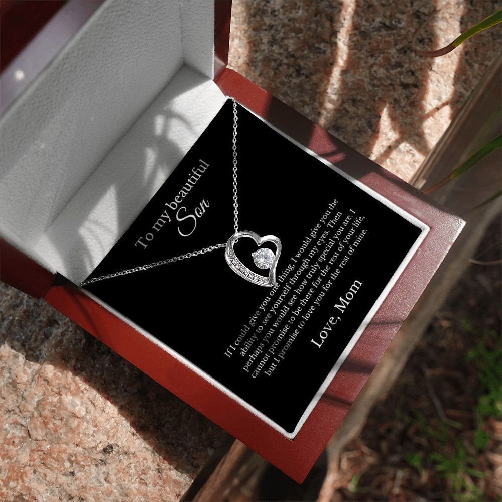 Mother Son Necklace, Son/Mom Gift, Mother's Day Gift, Son/Child Gift, Jewelry for Mom/Son, Message Card Necklace, Christmas Gift