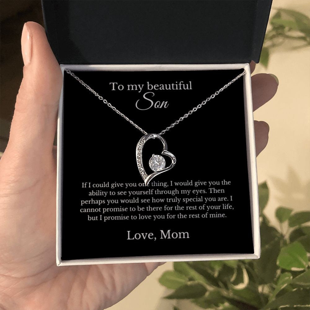 Mother Son Necklace, Son/Mom Gift, Mother's Day Gift, Son/Child Gift, Jewelry for Mom/Son, Message Card Necklace, Christmas Gift